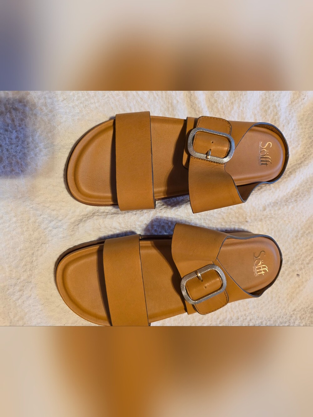 SOFFT Classic Tan Buckle Slide Sandals - Women